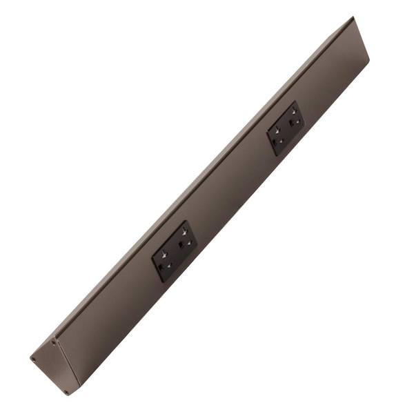 24" 20 amp 120 volt Bronze 2 Duplex Receptacle Under Cabinet Power Strip